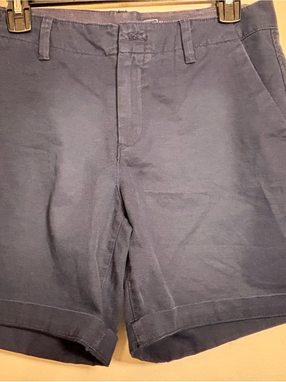 GAP Women Dark Blue Flat Front Cotton Shorts